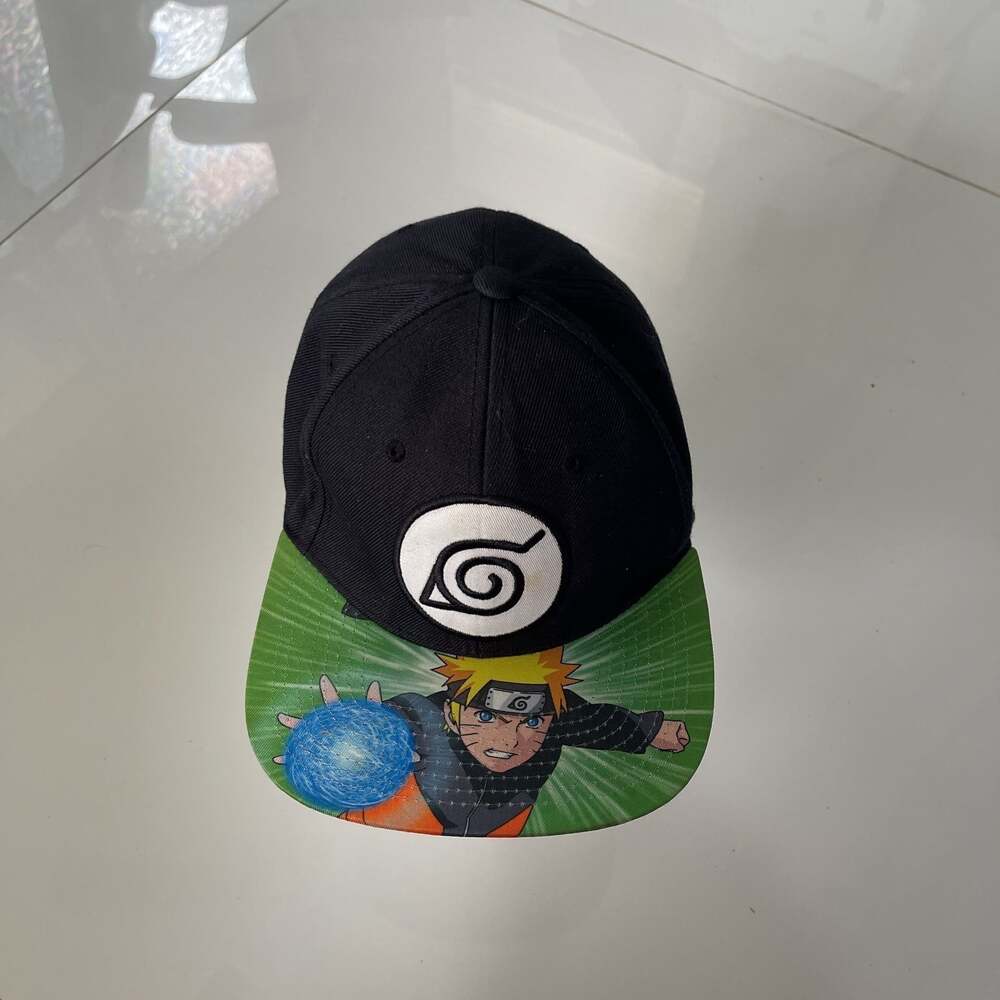 Naruto Uzumaki Rasengan Snapback Hat - Black & Green Anime Manga Cap
